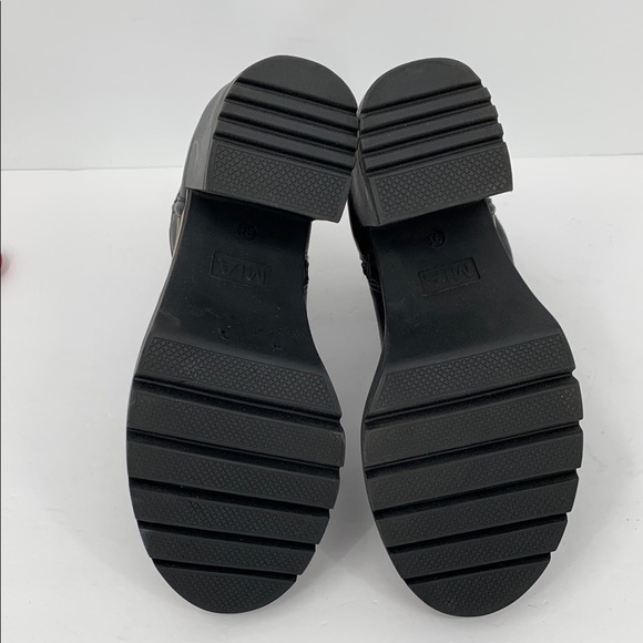 MIA Nathan Moto chunky ankle boot black platform lug shoe vegan zipper 9.5 - Picture 5 of 5